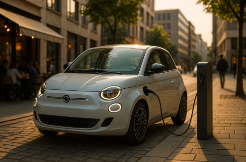 véhicule électrique blanc