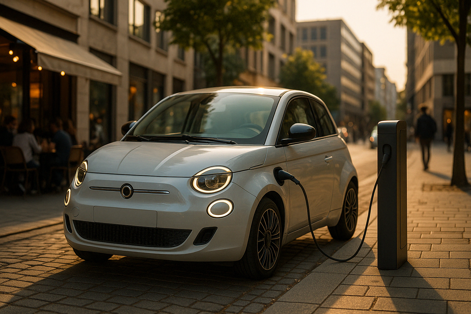 Voiture électrique blanche assurée